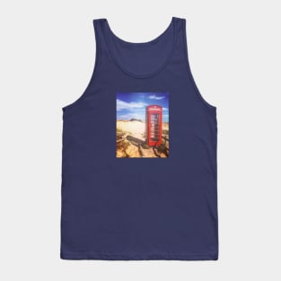 Red phone box on the beach Tank Top